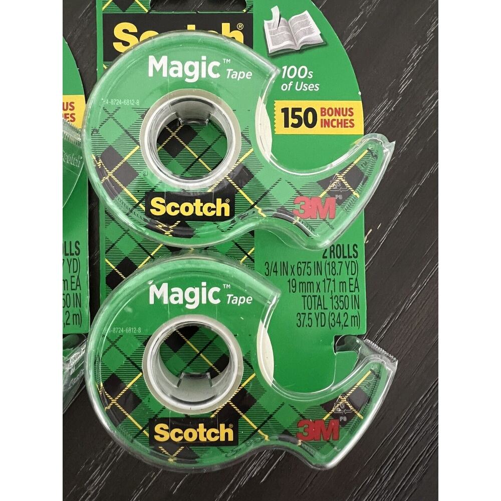 Scotch 3M Magic Tape Multipurpose Matte Finish 3/4" x 675" ea - 8 Rolls Total - Picture 2 of 4